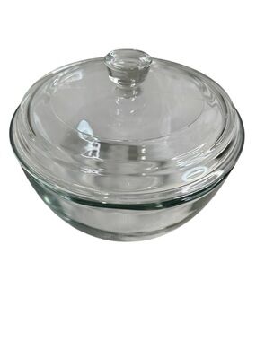 Vintage Clear Pressed Glass Covered Candy Dish With Lid Large Capacity